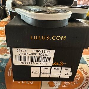 Lulus White Chrystina Sandals Size 8.5